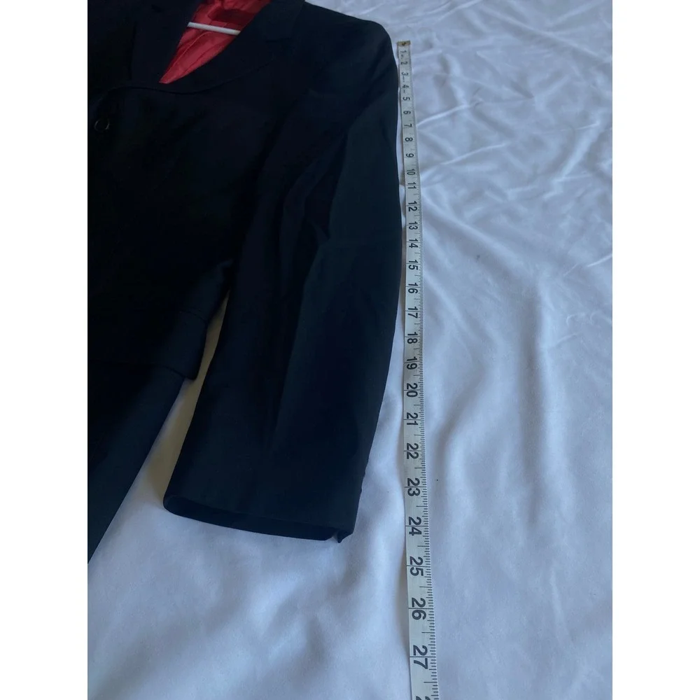 Hugo Boss Men Solid Red Lining Modern Blazer Size 40R Black Red